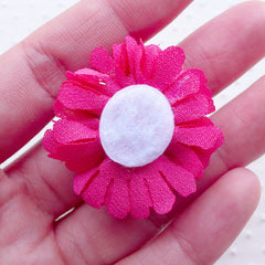 Pom Pom Flower / Fringe Fabric Chrysanthemum / Dahlia Floral Applique (2pcs / 3.5cm / Dark Pink) Headband Hair Clip Floral Jewellery B196
