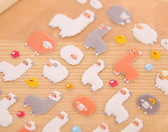 Alpaca and Sheep Puffy Sticker (1 Sheet) Kawaii Animal Scrapbooking Gift Wrap Packaging Diary Deco Collage Card Making Party Decoration S287