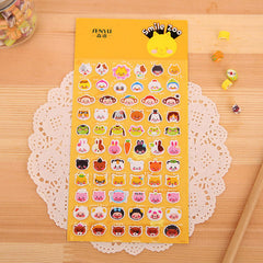 Cute Animal Zoo Puffy Sticker (1 Sheet) Cat Duck Monkey Dog Frog Rabbit Bear Fox Pig Sheep Racoon Scrapbook Diary Deco Card Making S288