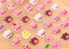 CLEARANCE Pig Puffy Sticker (1 Sheet) Cute Scrapbook Animal Decoration Journal Diary Deco Home Decor Kawaii Card Embellishment Stationery Supply S292