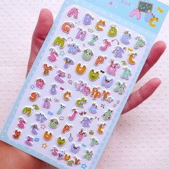 Alphabet Puffy Sticker / English Letters Sticker (1 Sheet) Scrapbooking Journal Deco Diary Decoration Card Embellishment Home Decor S294