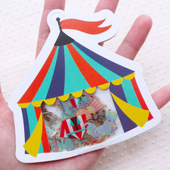 Circus Sticker Transparent PVC Sticker (40-45pcs) Home Decor Planner Decoration Photo Deco Cute Scrapbook Seal Label Card Embellishment S298