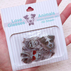 Pet Animal Cat Dog Sticker / Transparent PVC Sticker (40-45pcs) Diary Journal Embellishment Planner Decoration Scrapbook Seal Label S300