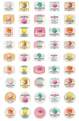 Macaroon Sticker / French Sweets Patisserie Bakery Dessert Sticker (45pcs) Seal Label Product Packaging Diary Journal Embellishment S302