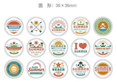 Summer Vacation Sticker / Tropical Paradise Holiday Palm Tree Beach Surfing Sticker (45pcs) Gift Packaging Seal Label Beach Party Decor S304