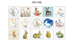 Rabbit Hare Bunny Stickers (45pcs) Home Decor Animal Embellishment Scrapbook Product Packaging Supplies Seal Label Gift Decoration S311