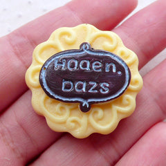 CLEARANCE Ice Cream Mooncake Cabochons (1 piece / 31mm / Flat Back) Miniature Sweets Deco Dollhouse Moon Cake Chinese Mid Autumn Festival FCAB331