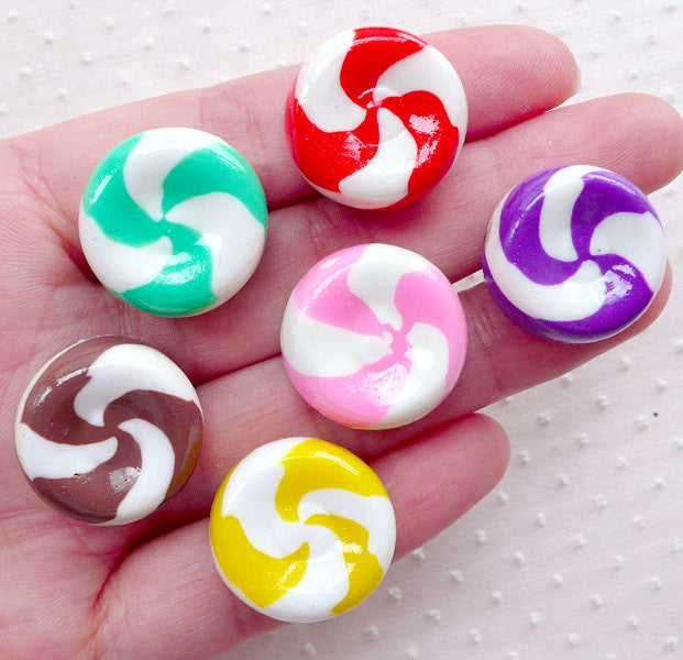 Fake Candy Toppings | Conversation Heart Peppermint Polymer Clay Slices |  Kawaii Decoration | Faux Sweets Deco (5 grams)