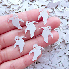 Ghost Confetti Halloween Sequin (100pcs / 17mm x 16mm / White / 4g) Card Making Resin Epoxy Jewelry DIY Table Scatters Embellishment SPK90