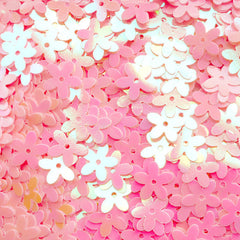 Floral Confetti / Mini Flower Sequin / Fake Toppings (AB Pink / 10mm / 4g) Sakura Plum Spring Decoration Card Making Scrapbooking SPK95