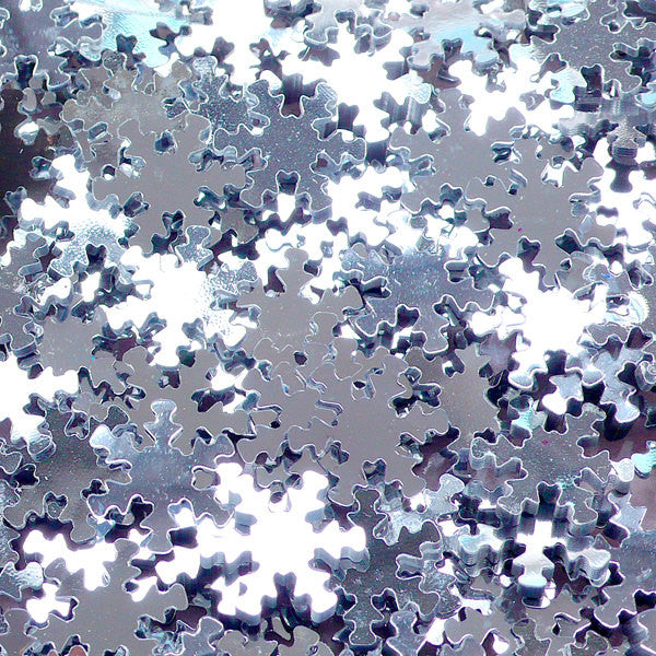 Snow Flake Sequin / Snowflake Confetti (Silver / 15mm / 4g) Christmas Scrapbooking Table Scatter Winter Decoration Card Embellishment SPK101