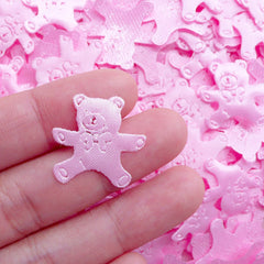 CLEARANCE Cute Bear Applique / Satin Fabric Animal Applique (25pcs / 21mm x 20mm / Pink) Baby Shower Decoration Scrapbooking Embellishment Sewing B267