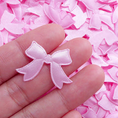 Ribbon Satin Applique (25pcs / 27mm x 18mm / Pink) Baby Shower Invitation Card Making Party Decor Kawaii Scrapbook Cute Embellishment B271