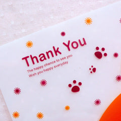 Animal Bear Plastic Bags / Cute Thank You Gift Bags / Self Adhesive Clear Cello Bags (10cm x 10cm / 20pcs / Orange) Etsy Shop Supplies GB142