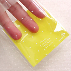 Yellow Polka Dot Gift Bags / Small Clear Plastic Bag / Self Adhesive P, MiniatureSweet, Kawaii Resin Crafts, Decoden Cabochons Supplies