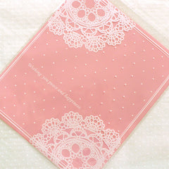 Lovely Self Adhesive Plastic Bags w/ Lace Doilies Pattern / Resealable Cello Gift Bags (17cm x 20cm / 20pcs / Pink) Etsy Packaging Bag GB135