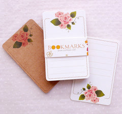 Rounded Corner Tag Blanks / Floral Tags / Flower Tags (24pcs / 5.4cm x 8.6cm / Kraft Paper & White Paper Mix) Product Tag Thank You Tag S313