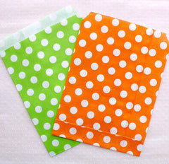 Colorful Paper Bags / Party Treat Bag / Candy Buffet Bags / Goodie Bag / Packaging Bag (13cm x 17cm / 11pcs / POLKA DOT / Assorted Mix) S317