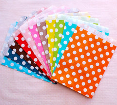 Colorful Paper Bags / Party Treat Bag / Candy Buffet Bags / Goodie Bag / Packaging Bag (13cm x 17cm / 11pcs / POLKA DOT / Assorted Mix) S317