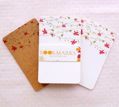Floral Note Card / Rounded Corner Card with Flower Pattern (24pcs / 5.4cm x 8.6cm / Kraft Paper & White Paper) Business Card Making S315