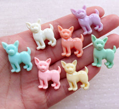 Dog Cabochons (7pcs / 21mm x 25mm / Assorted Mix / Flatback) Baby Shower Decor Kawaii Phone Case Animal Embellishment Scrapbooking CAB534