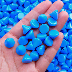 CLEARANCE Spike Studs with Holes / Acrylic Cone Studs / Flatback Conical Rivets (20pcs / Blue / 12mm x 10mm) Spike Beads Bracelet Decoden Sewing RT41