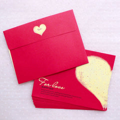 Mini Love Letter Envelopes / Small Wedding Invitation Card Envelope (10pcs / 9.7cm x 7.4cm / 3.81" x 2.91" / Red) Valentines Day S331