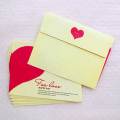 Small Love Envelopes / Mini Valentine Day Envelope (10pcs / 9.7cm x 7.4cm / 3.81" x 2.91") Square Flap Envelope Wedding Invitation Card S330