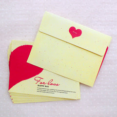 Small Love Envelopes / Mini Valentine Day Envelope (10pcs / 9.7cm x 7.4cm / 3.81" x 2.91") Square Flap Envelope Wedding Invitation Card S330