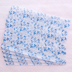 CLEARANCE Glassine Envelopes with Leaf Pattern / Waxed Paper Envelope in Oriental Porcelain Style (5pcs / 17.5cm x 12.7cm / 6.88" x 5" / Blue) S332