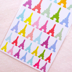 Paris Eiffel Tower Stickers / Travel Deco Sticker (6 Sheet / 216pcs) Party Decoration Scrapbooking Collage Home Decor Card Making S346