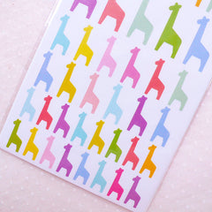 CLEARANCE Colorful Giraffe Stickers / Animal Sticker (6 Sheet / 228pcs) Planner Deco Stickers Baby Shower Invitation Card Making Favor Decoration S341