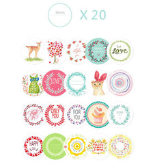 Assorted Seal Label Set / Seal Sticker Mix (38pcs / Flower, Floral, Thank You, For You, Girl, Animal, etc) Etsy Product Packaging S351