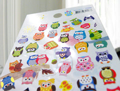 Colorful Owl Stickers (1 sheet) Kawaii Animal Bird Deco Stickers Diary Jounal Sticker Baby Shower Decor Card Embellishment Scrapbook S359