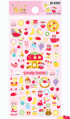 Kawaii Rabbit Puffy Stickers / Cute Animal Stickers / Food and Sweets Sticker (1 Sheet) Scrapbooking Diary Sticker Planner Deco Sticker S360