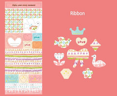 Fabric Satin Stickers - Ribbon (1 Sheet / Flower, Peace Dove, Heart, Crown, Duck, etc) Seal Stickers Product Packaging Deco Stickers S366