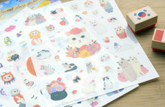 Choo Choo Sweet Deco Sticker / Cute Exotic Shorthair Cats Stickers (4 Sheets) Kawaii Filofax Planner Erin Condren Diary Decoration S384