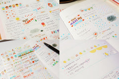 Drawing Market Sticker / Clear PVC Deco Stickers (6 Sheets) Kawaii Diary Sticker Erin Condren Life Planner Supply Filofax Journal Deco S385