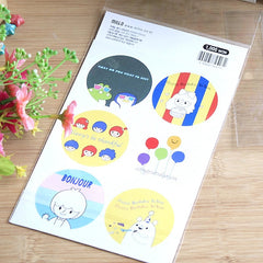 Animal Seal Stickers / Colorful Party Deco Sticker (2 Sheets / 12pcs) Kawaii Party Supply Gift Wrap Favor Decoration Product Packaging S377
