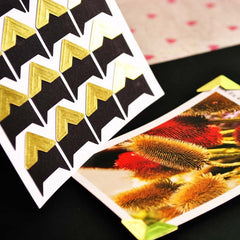 Gold Photo Corners Sticker (1 Sheet / 24pcs) Self Adhesive Photograph Corner Film Decoration Scrapbooking Album Embellishment S379