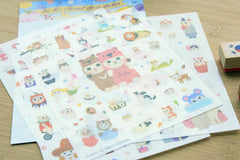 Choo Choo Sweet Deco Sticker / Cute Exotic Shorthair Cats Stickers (4 Sheets) Kawaii Filofax Planner Erin Condren Diary Decoration S384