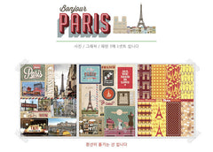CLEARANCE Bonjour Paris Stickers / Diary Journal Filofax Planner Passport Sticker / Masking Sticker (3 Sheets) Nostalgic Travel Photo Collage S412