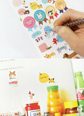 CLEARANCE Joo Zoo Deco Sticker Pack / Kawaii PVC Stickers / Cute Filofax Life Planner Diary Journal Organizer Erin Condren Sticker (8 Sheets) S410
