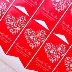 Especially For You Flag Stickers with Filigree Heart Pattern (2 Sheets / 20pcs) Etsy Product Wrapping Gift Favor Packaging Supplies S430