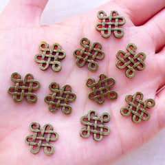 CLEARANCE Celtic Knot Connector Charms (10pcs / 14mm x 17mm / Antique Bronze / 2 Sided) Bracelet Links Earrings Necklace Making Bookmark Charm CHM2381