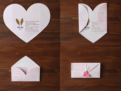 CLEARANCE Love Letter Envelopes / Origami Heart Envelopes (2pcs / 14cm x 8cm / 5.51" x 3.14") Wedding Party Favor Invitation Card Valentines Day S435
