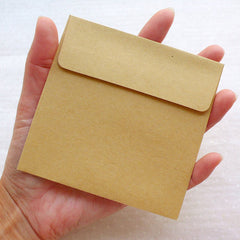 Kraft Square Envelopes / Small Announcement Envelope (10pcs / 10cm x 10cm / 3.93" x 3.93" / Brown) Invitations Packing Mailing Supplies S440