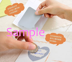 Heart Scratch Off Stickers  / Scratch Off Label  (5pcs / 80mm x 80mm / Grey Silver) Wedding Supplies Valentines Day Secret Message S451