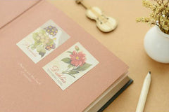 Vintage Floral Stickers / Antique Flower Label Sticker (52pcs) Home Decoration Spring Embellishment Card Making Collage Scrapbooking S447