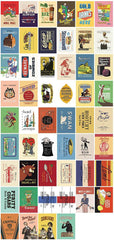 Retro Ads / Retro Adverts / Vintage Advertising Art / Antique Advertisements Posters Label Stickers (52pcs) Scrapbooking Collage Decor S449